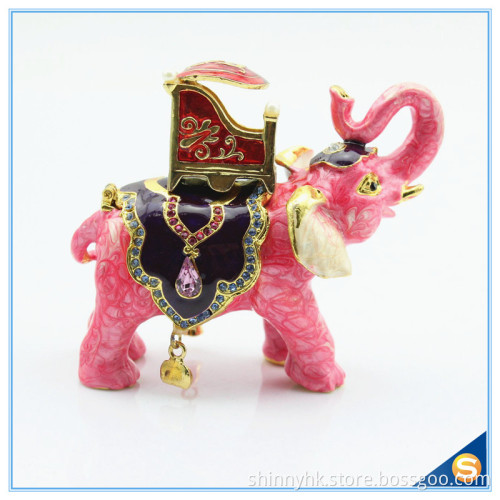 Handmade Elephant With Chair Metal Jewelry Box For Tourism Gifts SCJ814
